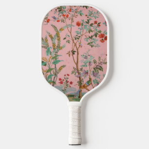 Pink Chinoiserie Bird Floral Elegant Pickleball Schläger