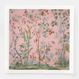 Pink Chinoiserie Bird Floral Elegant Serviette
