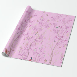 Pink Chinoiserie Chinesisch Dekoupage Geschenkpapier
