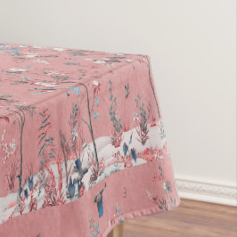 Pink Chinoiserie Cotton Dining Tableclout Tischdecke