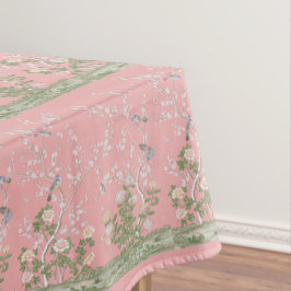 Pink Chinoiserie Cotton Dining Tableclout Tischdecke
