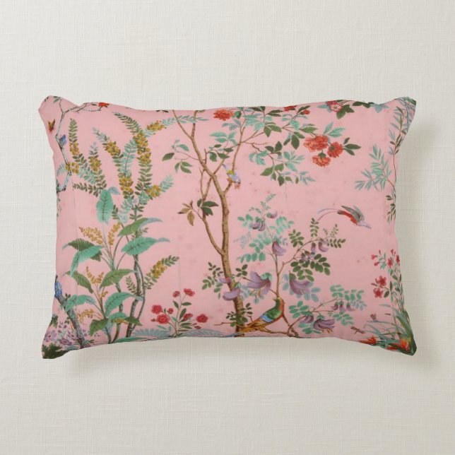 Pink Chinoiserie Dekokissen (Vorderseite)
