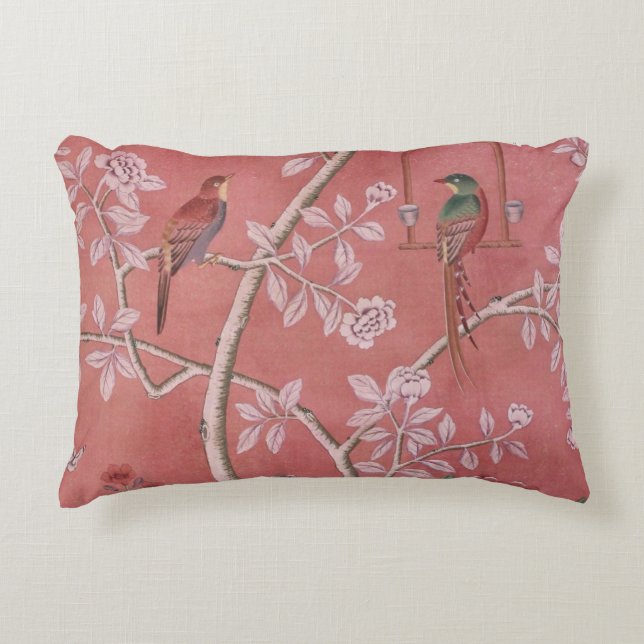 Pink Chinoiserie Dekokissen (Vorderseite)