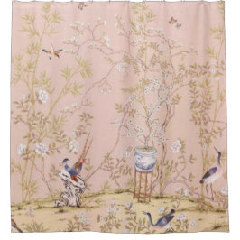 Pink Chinoiserie Duschvorhang