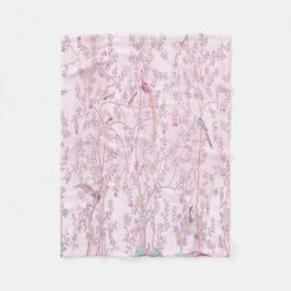 Pink Chinoiserie Fleecedecke