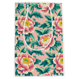 Pink Chinoiserie Floral Mittlere Geschenktüte