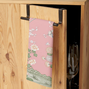 Pink Chinoiserie Geschirrtuch