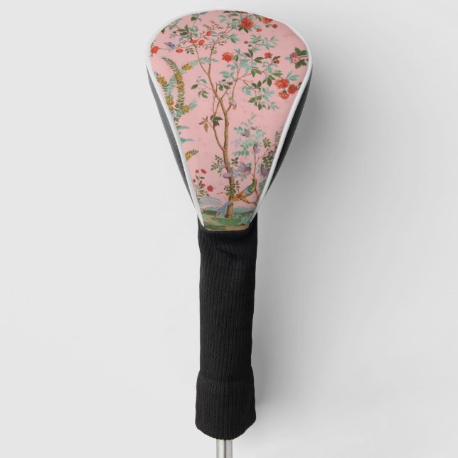Pink Chinoiserie Golf Headcover (Vorderseite)