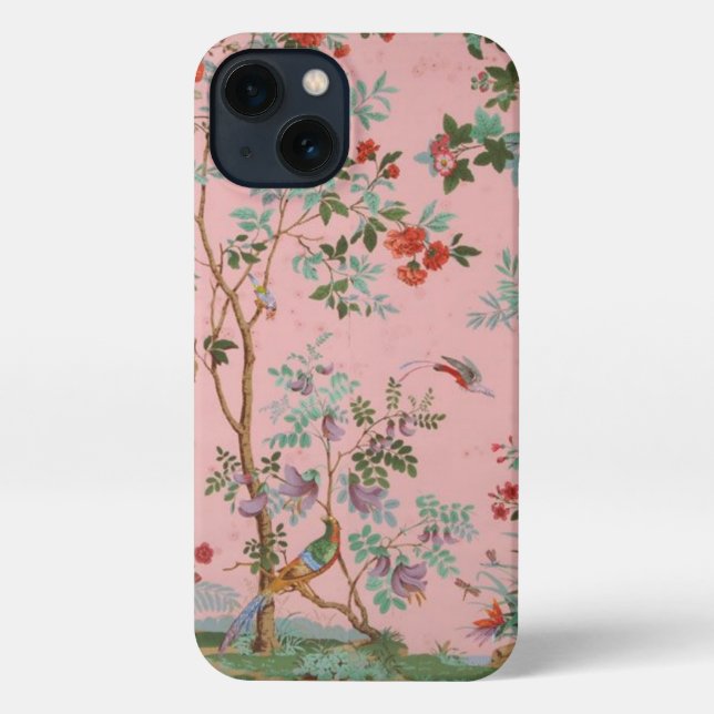 Pink Chinoiserie iPhone Hülle (Rückseite)
