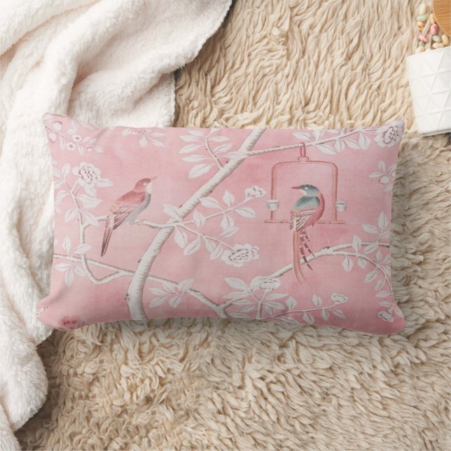 Pink Chinoiserie Lendenkissen (Decke)