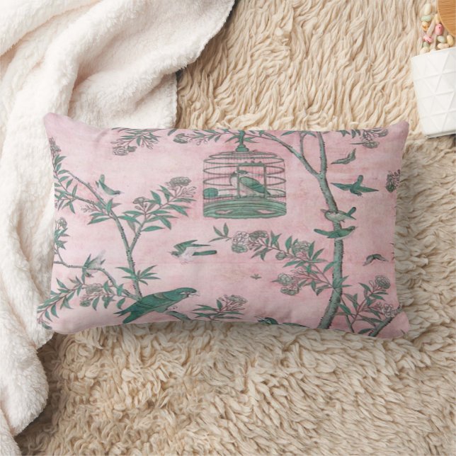 Pink Chinoiserie Lendenkissen (Decke)