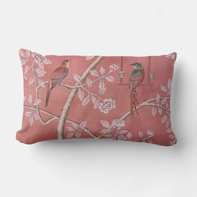 Pink Chinoiserie Lendenkissen (Vorderseite)