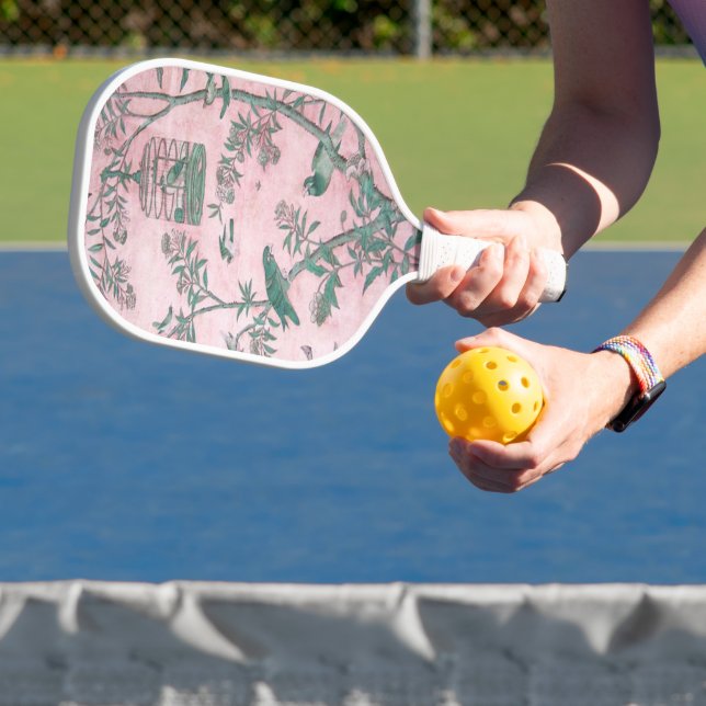 Pink Chinoiserie Pickleball Schläger (InSitu)