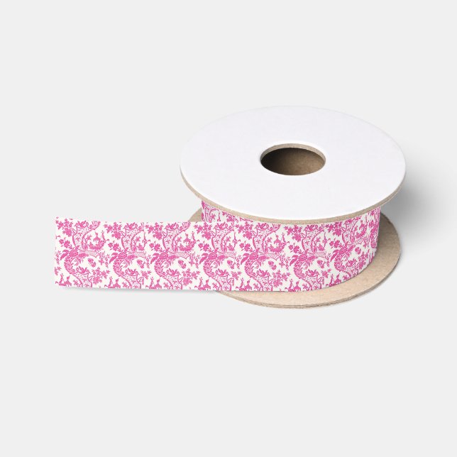 Pink Chinoiserie Satinband (Spule)