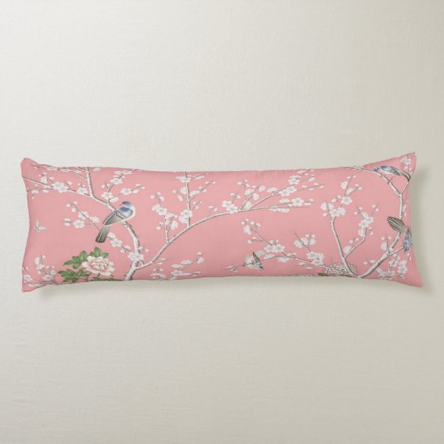 Pink Chinoiserie Seitenschläferkissen (Rückseite)