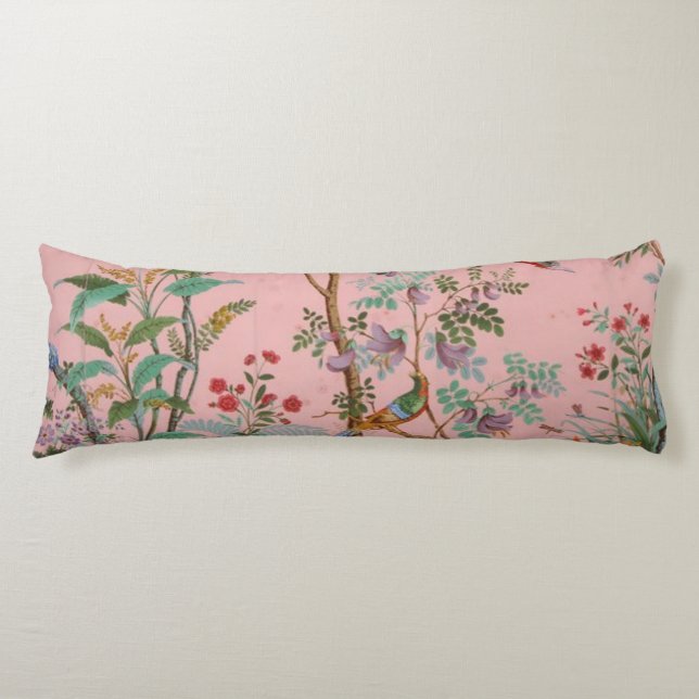Pink Chinoiserie Seitenschläferkissen (Vorderseite)