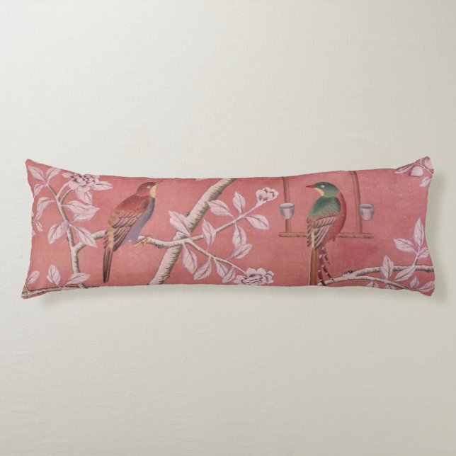 Pink Chinoiserie Seitenschläferkissen (Vorderseite)