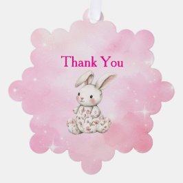 Pink Chinoserie  Baby Shower Paper Ornament Card  Karte