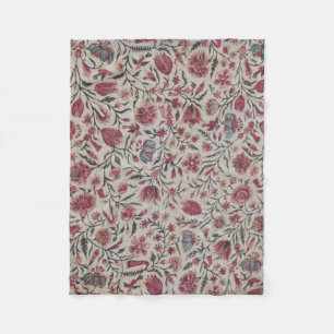 Pink Chintz Blume Boho Cottagecore Fleecedecke