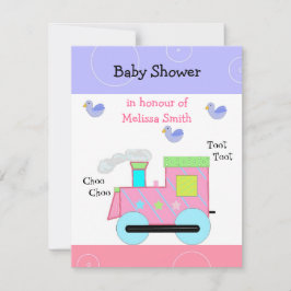 Pink Choo Choo Train Baby Dusche Einladung