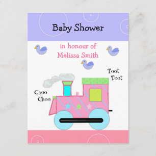 Pink Choo Choo Train Baby Dusche Einladung