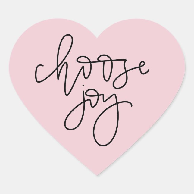 Pink "Choose Joy" Calligraphy Sticker (Vorderseite)