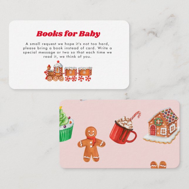 Pink Christma Books for Baby Shooting Card Begleitkarte (Vorne/Hinten)