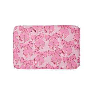 Pink Christmas Bows Badematte