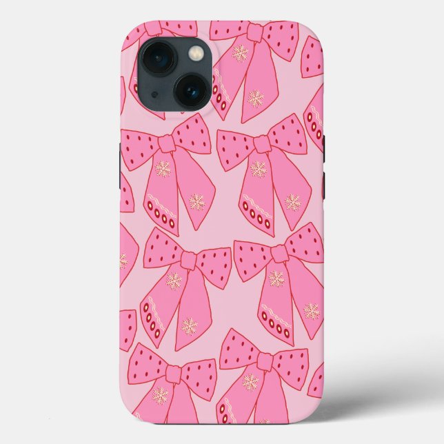 Pink Christmas Bows Case-Mate iPhone Hülle (Rückseite)