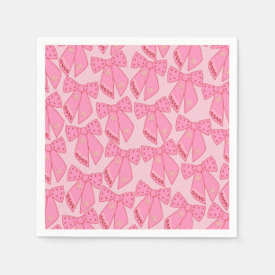 Pink Christmas Bows Serviette