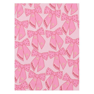 Pink Christmas Bows Tischdecke