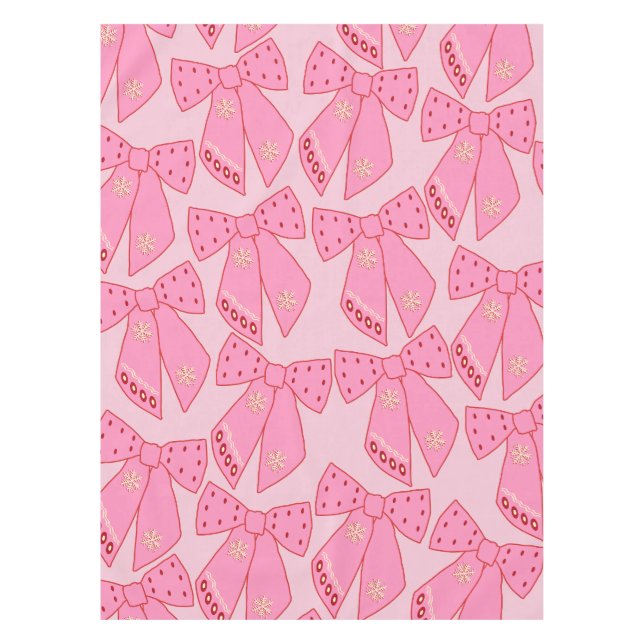 Pink Christmas Bows Tischdecke (Vorderseite)