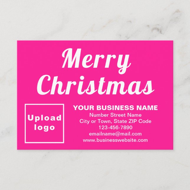 Pink | Christmas | Business | Small Flat Gruß Karte (Vorderseite)