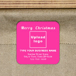 Pink Christmas Business Square Sticker<br><div class="desc">Frohe Weihnachten! Einer der bekanntesten Feiertage des Jahres. Es ist auch eine der besten Jahreszeiten für Werbung für Ihr Unternehmen. Quadrat Form Aufkleber mit Fröhlichen Weihnachtsgrüßen, Ihrem Firmennamen und anderen Informationen über Ihr Unternehmen. Sie können es als Zubehör für Ihr Produktverpackungsmaterial verwenden, um Ihren Produktnamen zu fördern. Sie können es...</div>