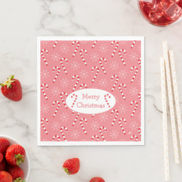 Pink Christmas Candy Paper Napkins Serviette