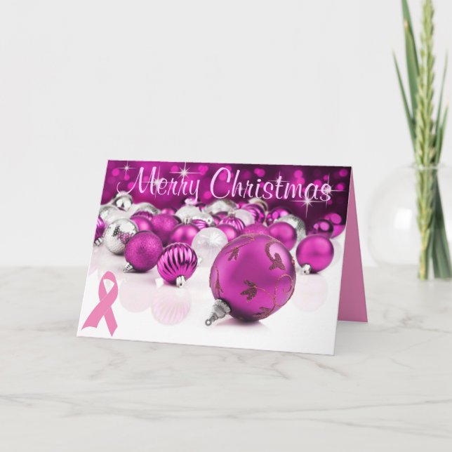 Pink Christmas Card Feiertagskarte (Vorderseite)
