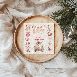 Pink Christmas Collage Baby Dusche Serviette
