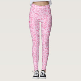 Pink Christmas Doodle | Festlicher Stil Leggings