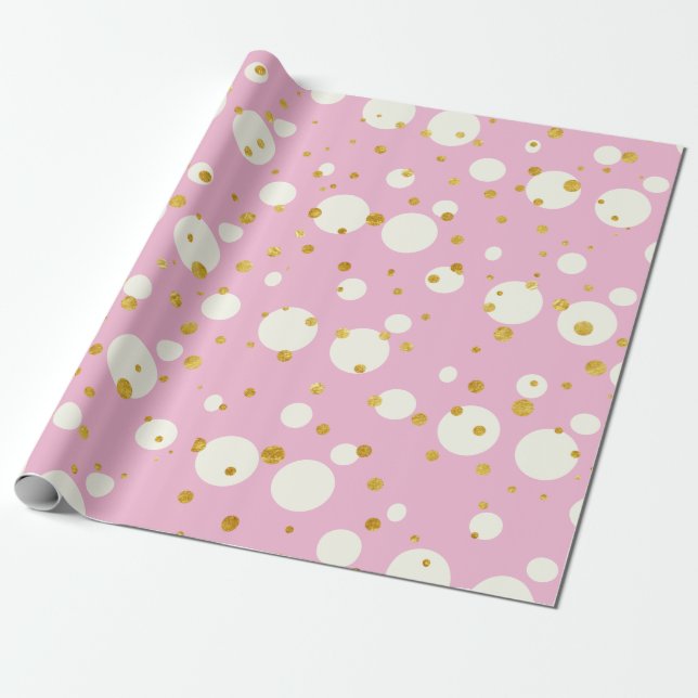 Pink Christmas Geometric design Dotty Geschenkpapier (Ungerollt)