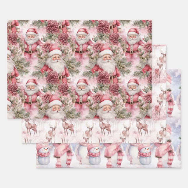 Pink Christmas Geschenkpapier Set (Set)