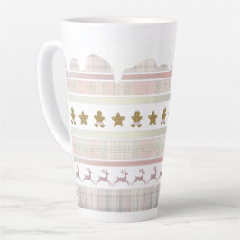 Pink Christmas Gingerbrett Lrg Cup Milchtasse