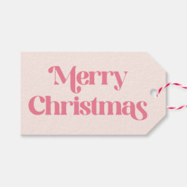 Pink Christmas Groovy Modern Retro Geschenkanhänger