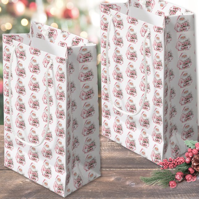 Pink Christmas Kleine Geschenktüte (Santa Claus Pink Christmas Small Gift Bag)