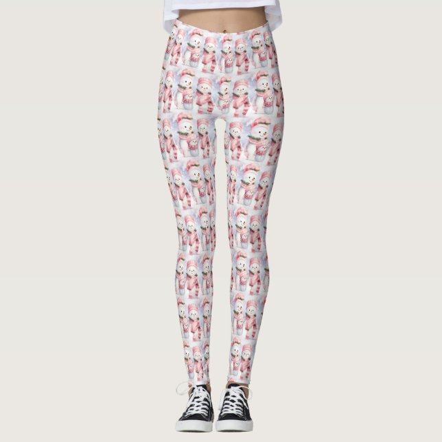 Pink Christmas Leggings (Vorderseite)