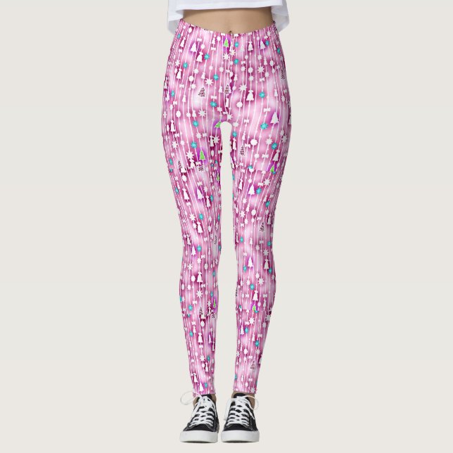 Pink Christmas Leggings (Vorderseite)