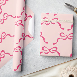 Pink Christmas Modern Holiday Bows Geschenkpapier