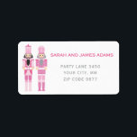 PINK CHRISTMAS NUTCRACKER ADRESSE STICKER ADRESSAUFKLEBER<br><div class="desc">Clasic pink Nutcrackers Collection</div>