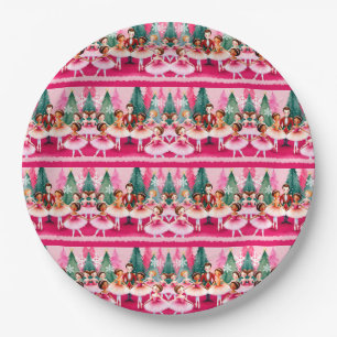 Pink Christmas Nutcracker Ballerina Kindergeburtst Pappteller