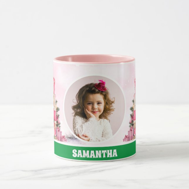 Pink Christmas Nutcracker Kinder Foto Heiße Schoko Tasse (Zentrum)