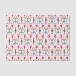 Pink Christmas Nutcracker Muster Seidenpapier